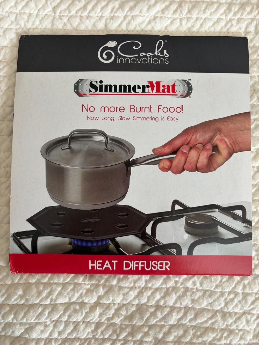 SimmerMat Heat Diffuser - Black, Cooks Innovations. 8” metal - Picture 1 of 11
